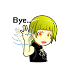 Cute girl Green hair.（個別スタンプ：33）