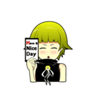 Cute girl Green hair.（個別スタンプ：36）