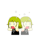 Cute girl Green hair.（個別スタンプ：37）