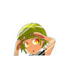 Cute girl Green hair.（個別スタンプ：38）