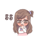 Milky glasses girl（個別スタンプ：21）