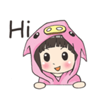 Girl little pig [English]（個別スタンプ：1）