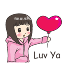 Girl little pig [English]（個別スタンプ：8）