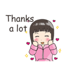 Girl little pig [English]（個別スタンプ：17）