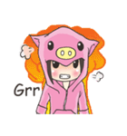 Girl little pig [English]（個別スタンプ：18）