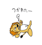 ライオンの着ぐるみを着た白タイツ人間（個別スタンプ：29）