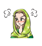 green scarf beauty（個別スタンプ：12）