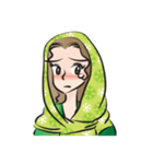 green scarf beauty（個別スタンプ：13）