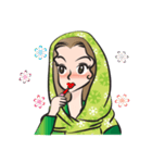 green scarf beauty（個別スタンプ：18）