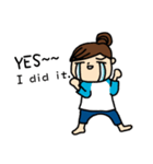 Rough outline girl（個別スタンプ：1）