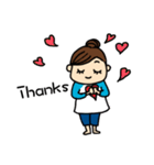 Rough outline girl（個別スタンプ：5）