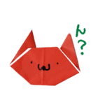 幼稚園児の猫の折り紙スタンプ（個別スタンプ：4）