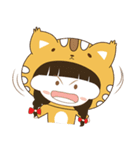 Girl Cat ＆ Boy Dog（個別スタンプ：34）