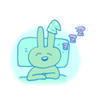 みどりいろのうさぎ（個別スタンプ：14）
