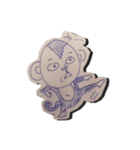 blue pen Monkey（個別スタンプ：4）