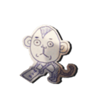 blue pen Monkey（個別スタンプ：23）