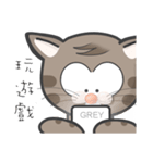 Mr Grey Little Cat 1 with TC（個別スタンプ：34）