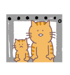 ネコの茶トラ親子（個別スタンプ：4）