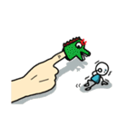 The life of small man and big hand（個別スタンプ：18）