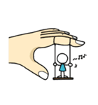 The life of small man and big hand（個別スタンプ：35）