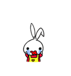 a rabbit with overalls（個別スタンプ：11）