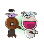 Enthusiasm Fluffy-white Sheep and Friend（個別スタンプ：32）