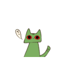 緑の猫（個別スタンプ：7）