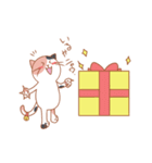 三毛猫の誕生日お祝い（個別スタンプ：3）