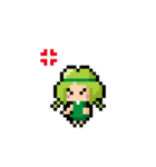 パクチー娘3(ドット編)（個別スタンプ：3）