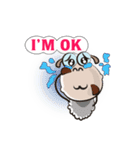 Fluffy-white Sheep with Enthusiastic Act（個別スタンプ：1）