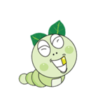 Funny Round Green Worm Stupid Actions（個別スタンプ：10）