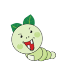 Funny Round Green Worm Stupid Actions（個別スタンプ：29）