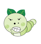 Funny Round Green Worm Stupid Actions（個別スタンプ：34）