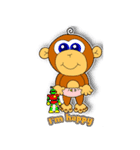 GenkiEnglish Baby Monkey Family（個別スタンプ：4）