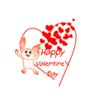 Rabbit with heart（個別スタンプ：16）