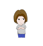 Long hair man（個別スタンプ：3）