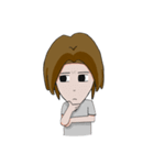 Long hair man（個別スタンプ：9）