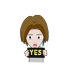 Long hair man（個別スタンプ：18）