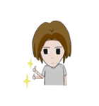 Long hair man（個別スタンプ：21）