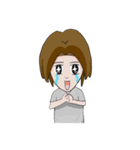 Long hair man（個別スタンプ：34）