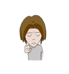 Long hair man（個別スタンプ：35）