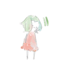 水彩系女子（個別スタンプ：1）