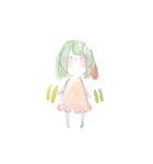 水彩系女子（個別スタンプ：3）