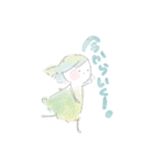 水彩系女子（個別スタンプ：35）