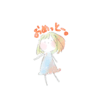 水彩系女子（個別スタンプ：39）