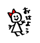 赤リボンちゃん（個別スタンプ：1）