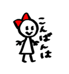 赤リボンちゃん（個別スタンプ：3）