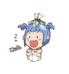 Cute Orchid girl（個別スタンプ：1）