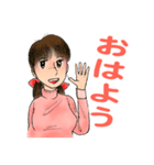 昭和の漫画風キャラちえみのテキトーな挨拶（個別スタンプ：37）