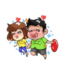 若い男性と女の子（個別スタンプ：35）